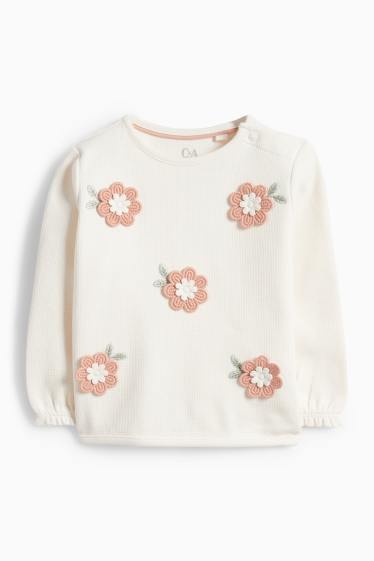 Nadó nena - Floretes - dessuadora per a nadó - texturada - crema