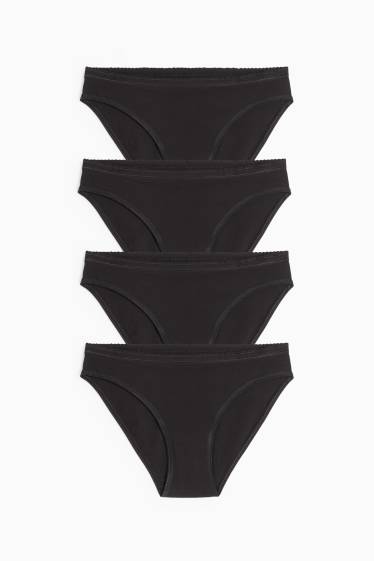 Femmes - Lot de 4 - culottes - noir