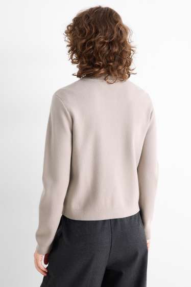 Femei - Cardigan tricotat - taupe