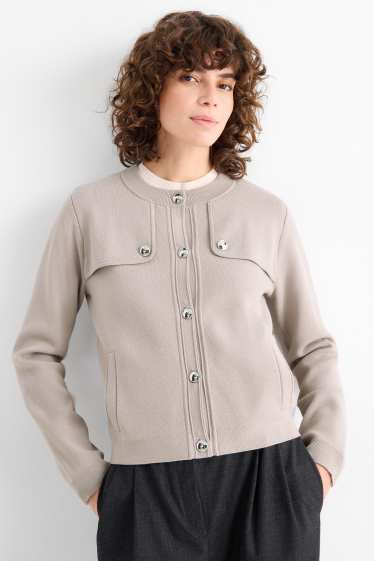 Femei - Cardigan tricotat - taupe