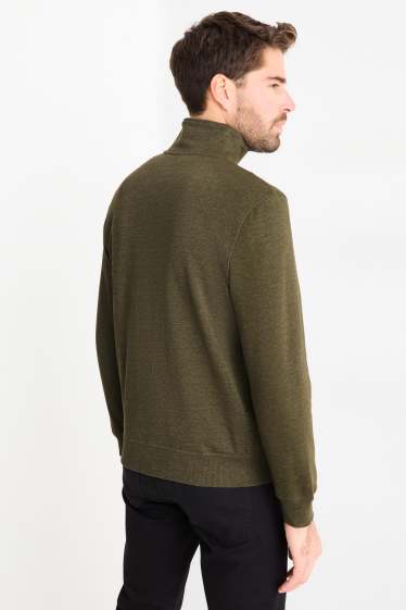 Mężczyźni - Rozpinana bluza - kaki