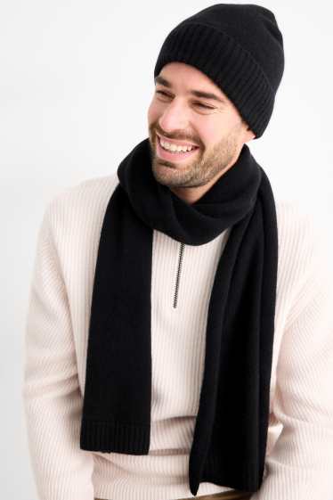 Hommes - Bonnet en cachemire - noir