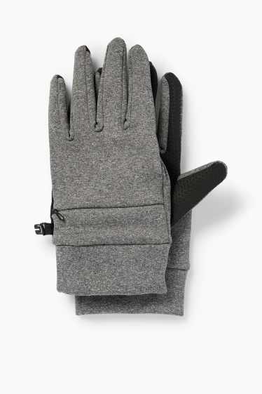 Hommes - Gants à fonction tactile - gris chiné