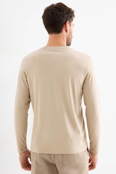 Herren - Langarmshirt - taupe