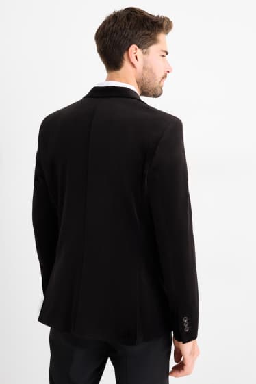 Uomo - Giacca in velluto - slim fit - stretch - nero