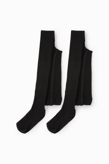 Kinder Mädchen - Multipack 2er - Strumpfhose - gerippt - schwarz