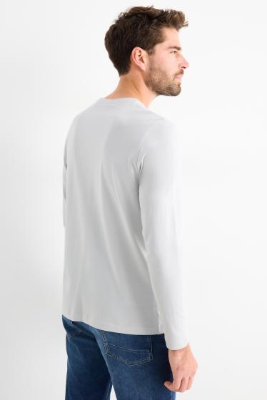 Herren - Langarmshirt - hellgrau