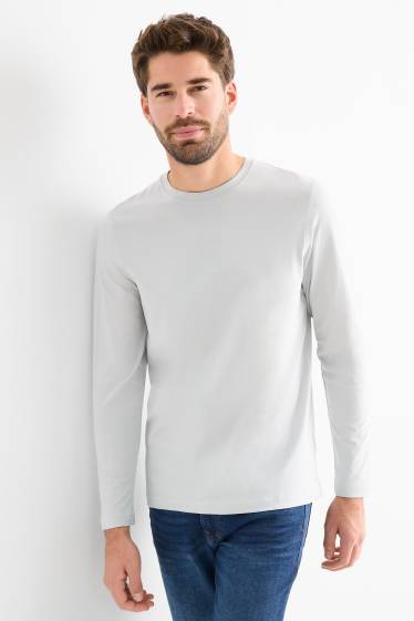 Herren - Langarmshirt - hellgrau