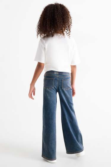 Dzieci dziewczynki - Wide leg jeggings - dżins-niebieski