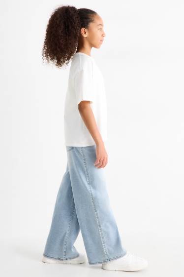 Enfants filles - Wide leg jeggings - jean bleu clair