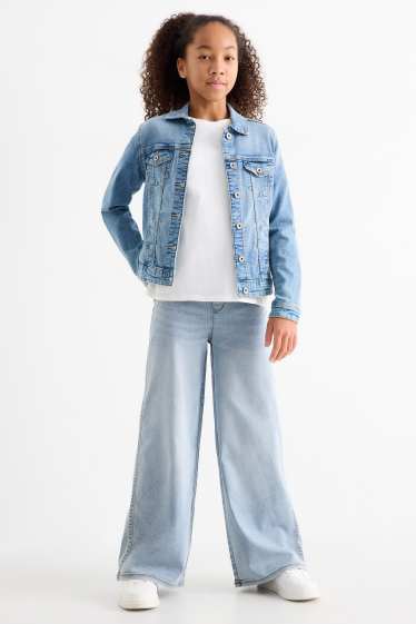 Enfants filles - Wide leg jeggings - jean bleu clair