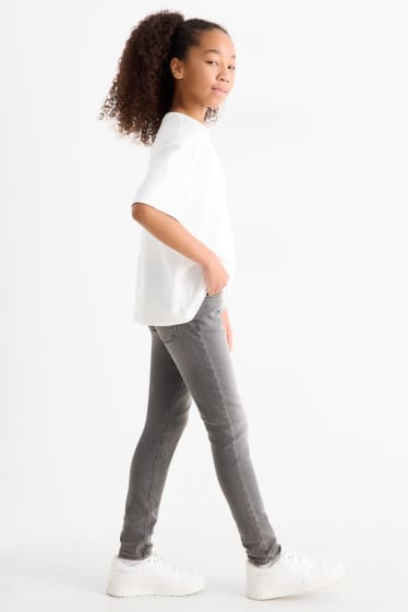 Kinder Mädchen - Skinny Jeans - Thermojeans - jeansgrau