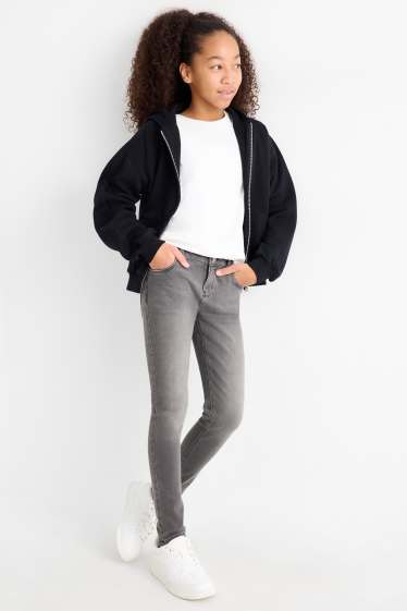 Kinder Mädchen - Skinny Jeans - Thermojeans - jeansgrau