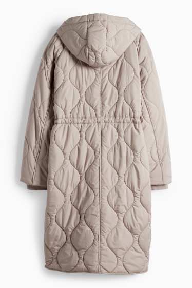 Dona - Abric embuatat amb caputxa - beix