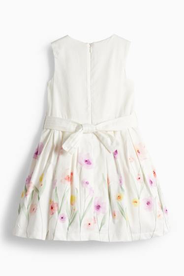 Children Girls - Floral - dress - party - white
