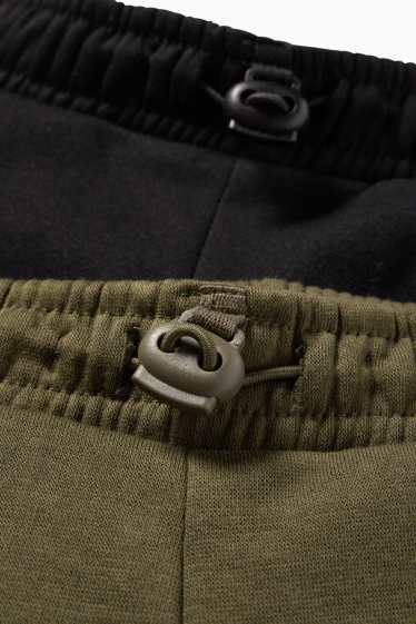 Kinderen: jongens - Set van 2 - cargojoggingbroek - donkergroen