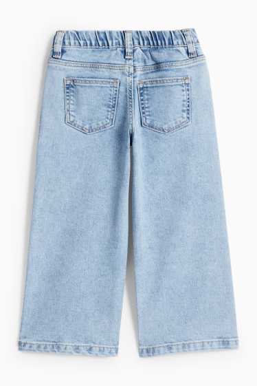 Kinderen: meisjes - Bloem - wide leg jeans - LYCRA® - jeanslichtblauw