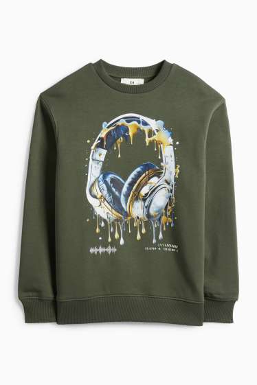 Děti - chlapci - Sluchátka - mikina - zelená