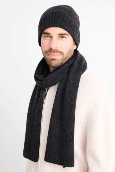 Hommes - Foulard en cachemire - gris foncé