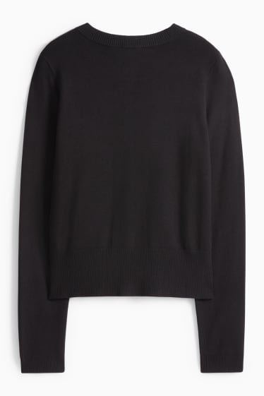 Femei - Cardigan tricotat - negru