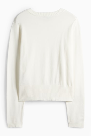 Femei - Cardigan tricotat - alb