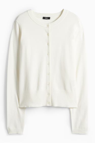 Femei - Cardigan tricotat - alb