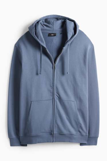 Herren - Sweatjacke mit Kapuze - blau