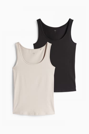 Damen - Multipack 2er - Top - grau / schwarz