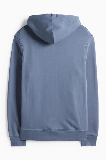 Pánské - Tepláková bunda s kapucí - modrá