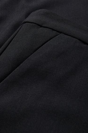 Dámské - Plátěné kalhoty - mid waist - tapered fit - černá