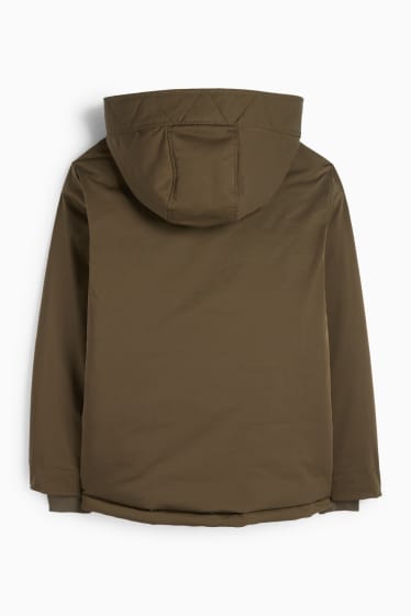 Damen - Jacke mit Kapuze - gefüttert - wasserabweisend - khaki