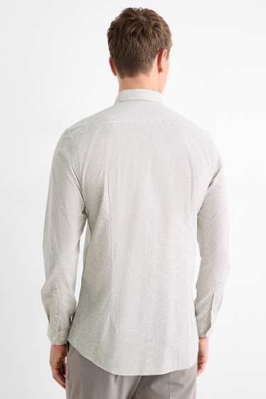 Bărbați - Cămașă office - slim fit - guler Kent - cu model - gri deschis