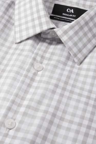 Home - Camisa formal - regular fit - Kent - no requereix planxada - quadres - blanc trencat