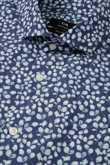 Uomo - Camicia business - regular fit - colletto alla francese - fantasia - blu scuro