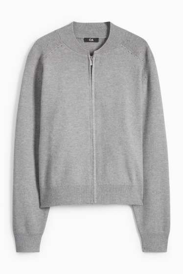 Dames - Vest - licht grijs-mix