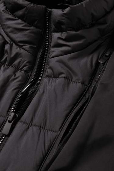 Men - Coat - lined - water-repellent - black