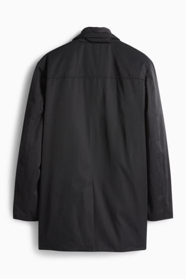 Men - Coat - lined - water-repellent - black