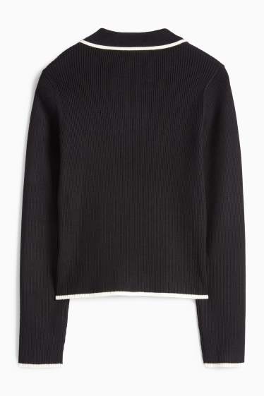 Děti - dívky - Svetr - žebrovaný - černá