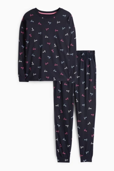 Femmes - Pyjama - à motif - bleu foncé