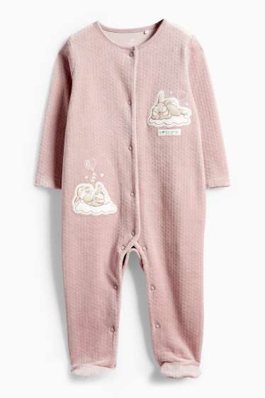 Bébés filles - Bambi - pyjama bébé - texturé - rose foncé