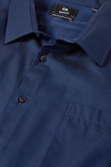 Heren - Overhemd - regular fit - kent - gemakkelijk te strijken - donkerblauw