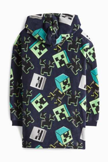 Bambini - Minecraft - accappatoio con cappuccio - verde / blu scuro