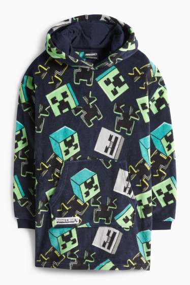 Bambini - Minecraft - accappatoio con cappuccio - verde / blu scuro