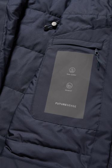 Damen - Jacke mit Kapuze - gefüttert - wasserabweisend - dunkelblau