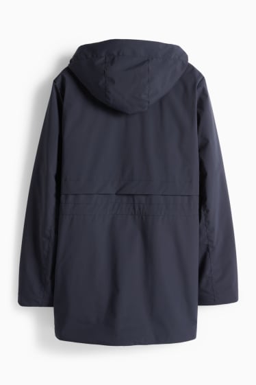 Damen - Jacke mit Kapuze - gefüttert - wasserabweisend - dunkelblau