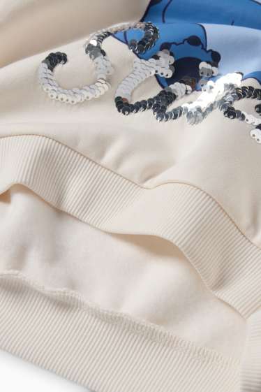 Kinder Mädchen - Lilo & Stitch - Set - Sweatshirt und Flared Leggings - cremeweiß