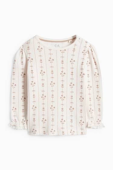 Neonate - Fiorellini - completo per neonate - 2 pezzi - beige