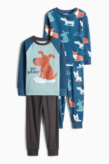 Children Boys - Multipack of 2 - dog - fleece pyjamas - 4 piece - blue