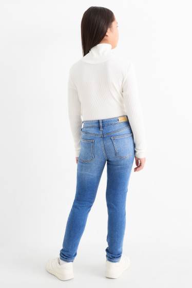 Children Girls - Skinny jeans - thermal jeans - blue denim