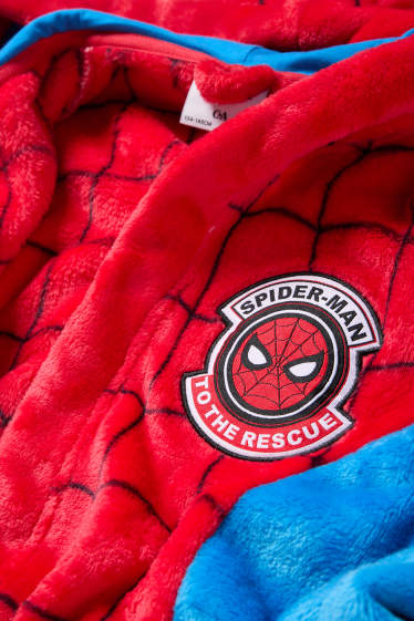 Kinderen: jongens - Spider-Man - badjas met capuchon - rood / blauw